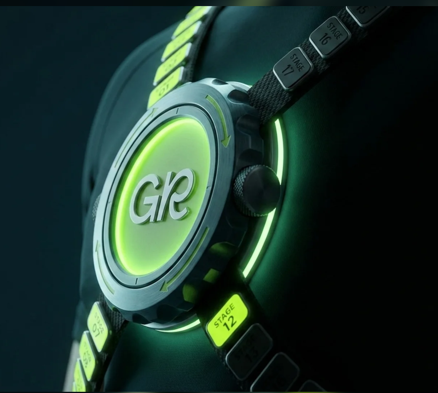 The connected baton device, GR monogram closeup